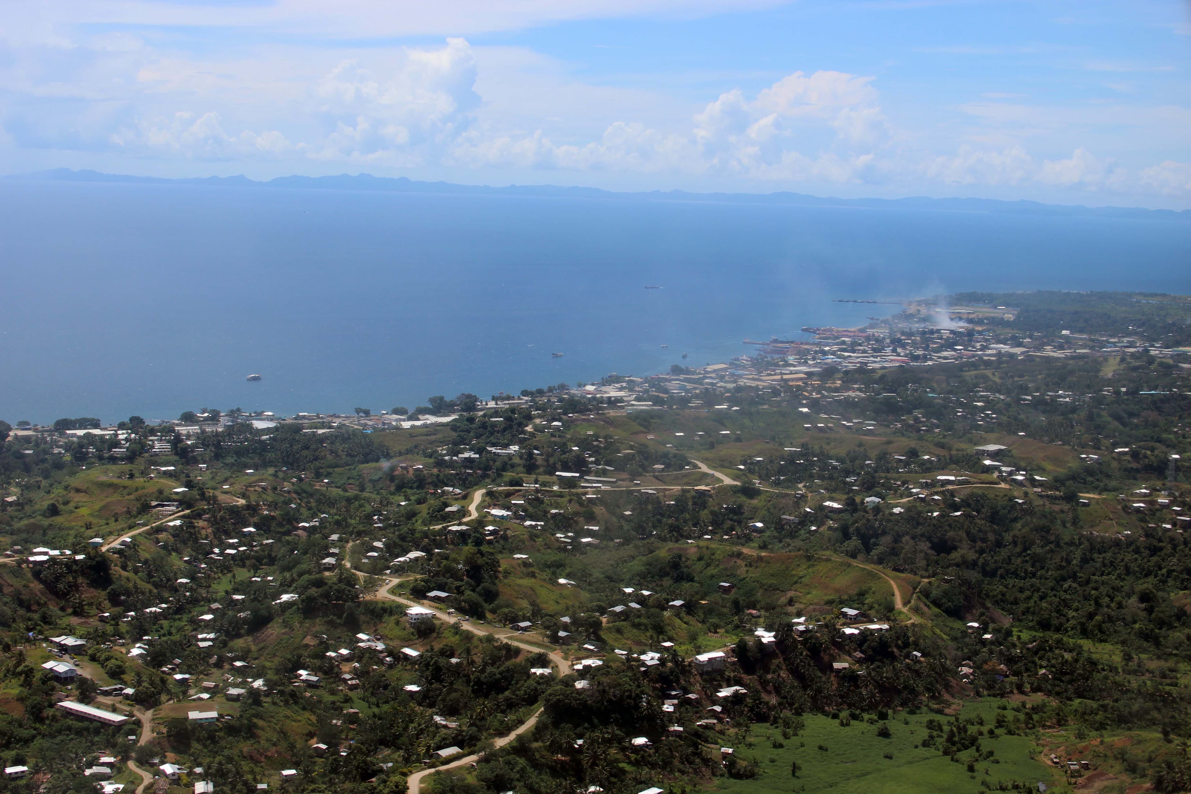 Aerial view of Honiara, capital of the Solomon Islands